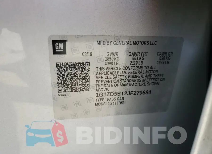 1G1ZD5ST2JF279684 Photo# 12