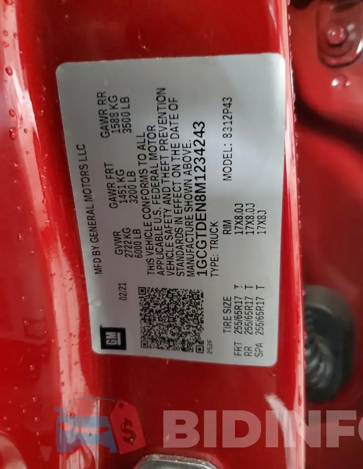 1GCGTDEN8M1234243 Photo# 12