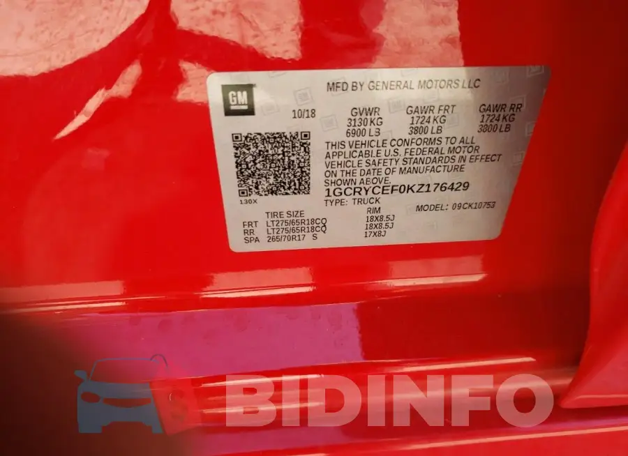 1GCRYCEF0KZ176429 Photo# 12