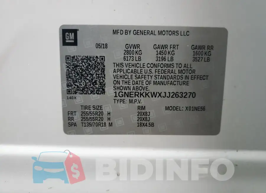 1GNERKKWXJJ263270 Photo# 14