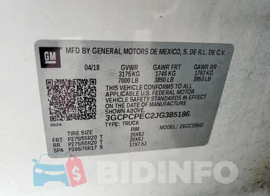 3GCPCPEC2JG385186 Photo# 12