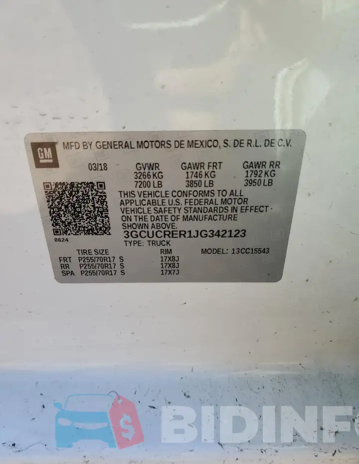 3GCUCRER1JG342123 Photo# 12