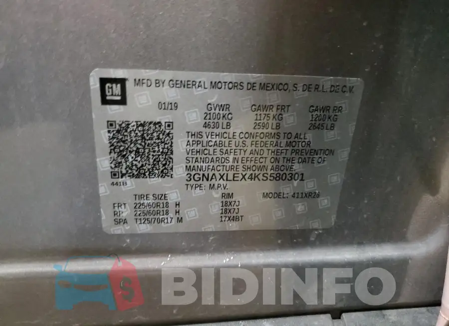 3GNAXLEX4KS580301 Photo# 13