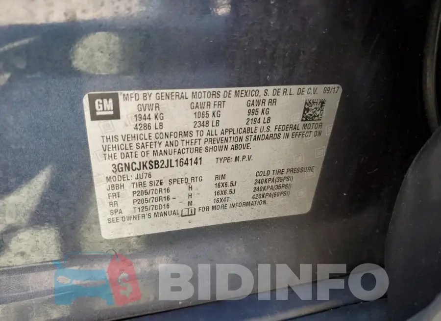 3GNCJKSB2JL164141 Photo# 12
