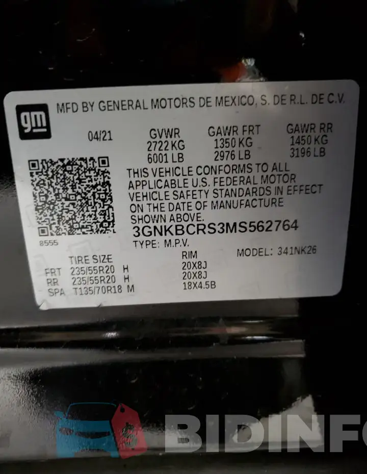 3GNKBCRS3MS562764 Photo# 12