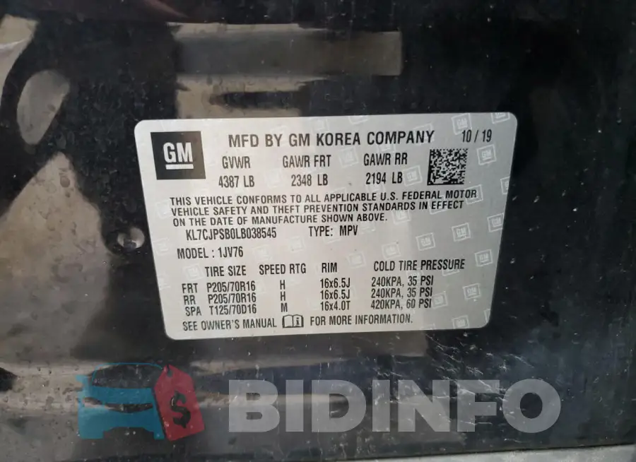 KL7CJPSB0LB038545 Photo# 13