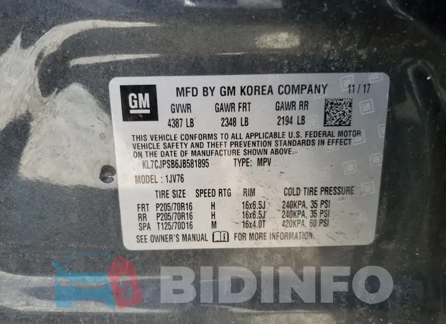 KL7CJPSB6JB581895 Photo# 13