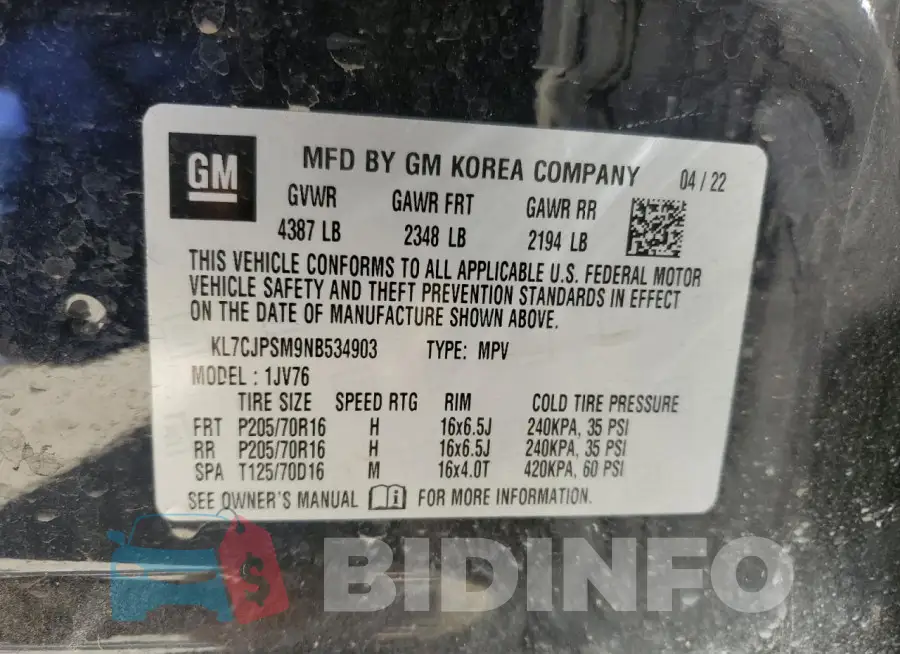 KL7CJPSM9NB534903 Photo# 13