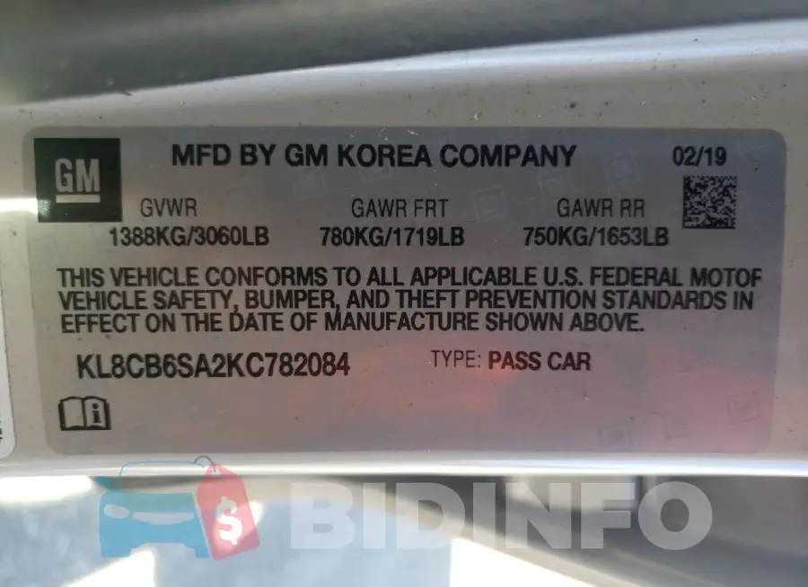 KL8CB6SA2KC782084 Photo# 12