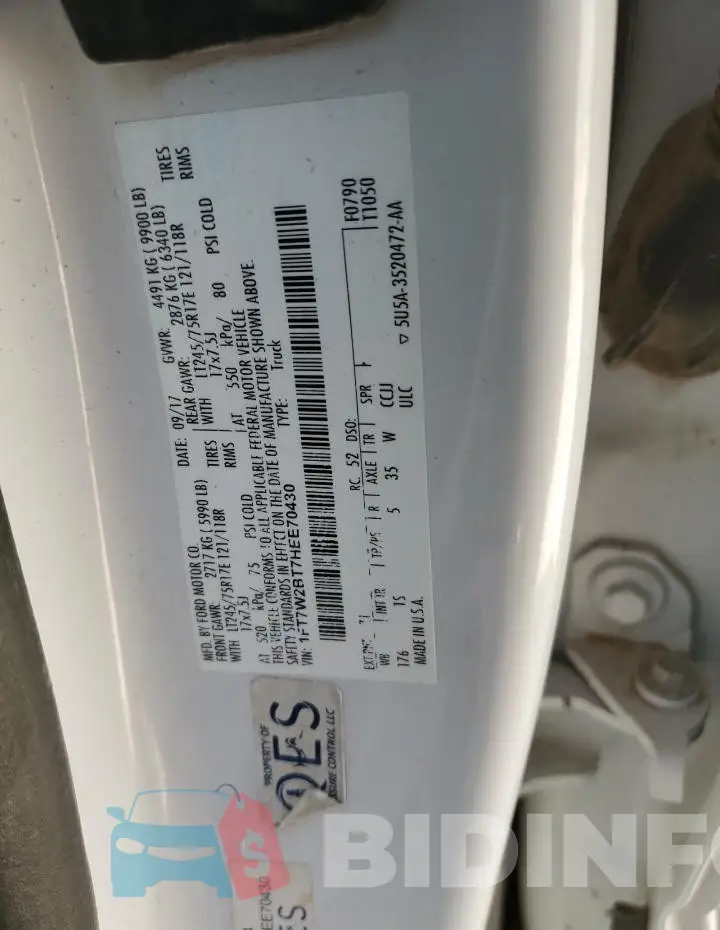 1FT7W2BT7HEE70430 Photo# 12