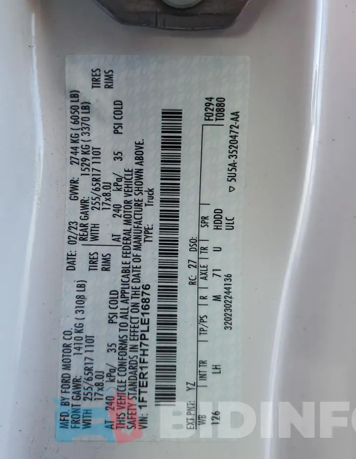 1FTER1FH7PLE16876 Photo# 12