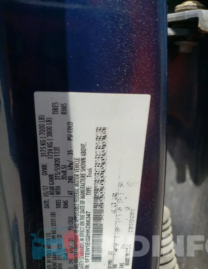 1FTEW1EG2HKD66347 Photo# 12