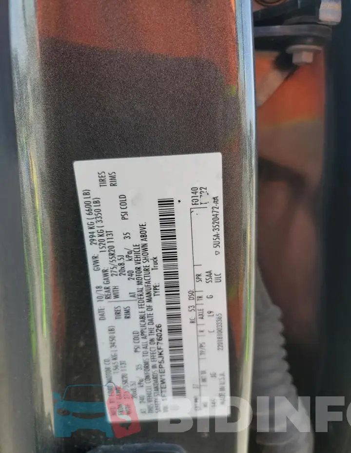 1FTEW1EP5JKF76026 Photo# 12