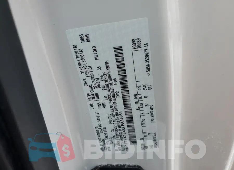 1FTFX1E4XLFA36884 Photo# 12