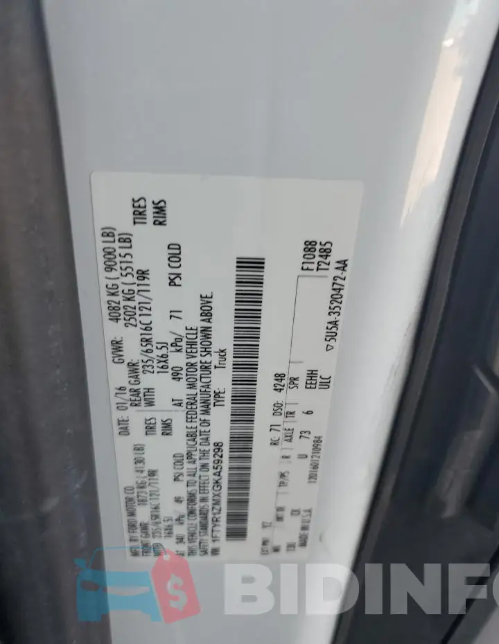 1FTYR1ZMXGKA59298 Photo# 13