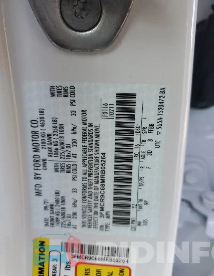 3FMCR9C68MRB05264 Photo# 13