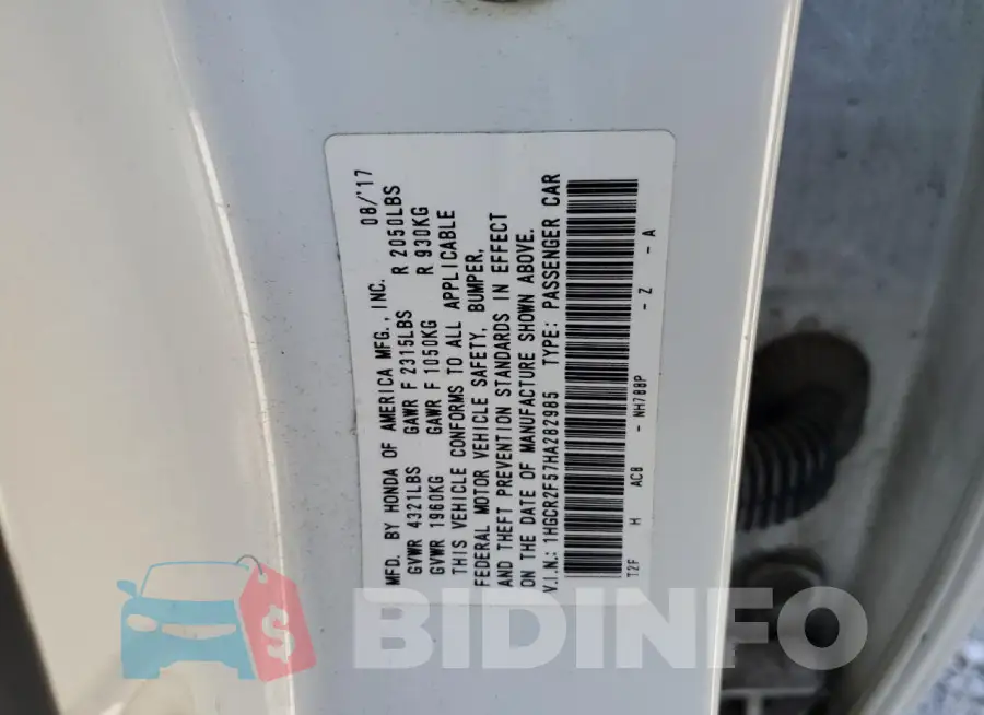 1HGCR2F57HA282985 Photo# 13