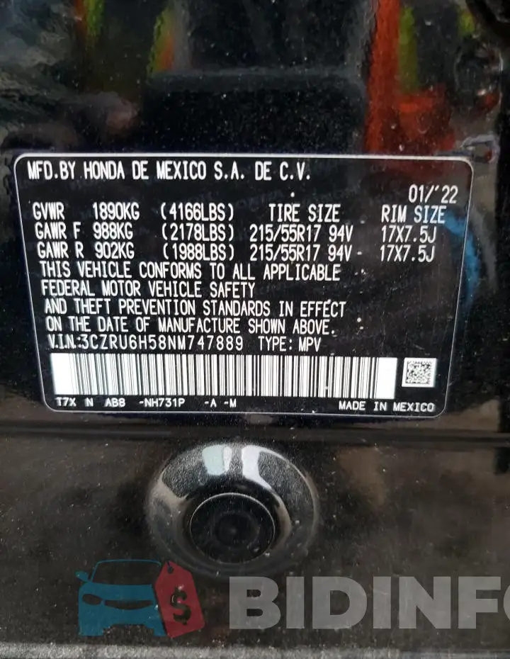 3CZRU6H58NM747889 Photo# 13
