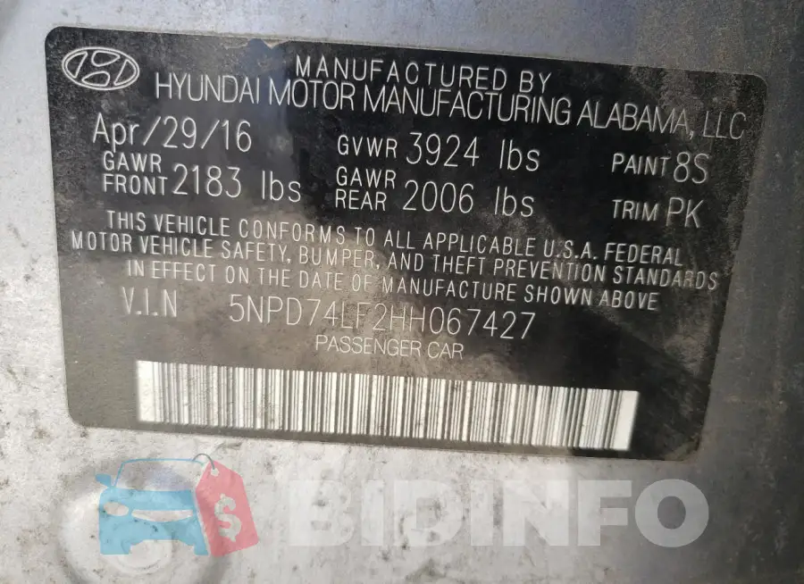 5NPD74LF2HH067427 Photo# 13