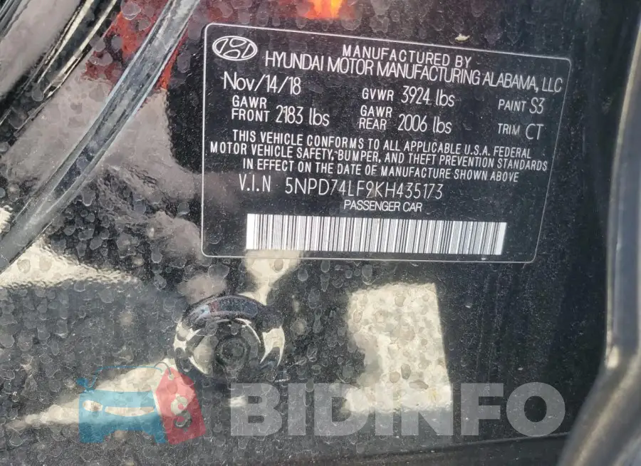 5NPD74LF9KH435173 Photo# 12