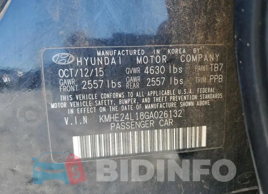 KMHE24L18GA026132 Photo# 12