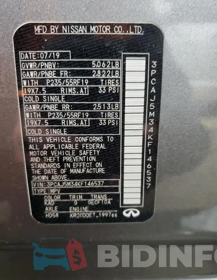 3PCAJ5M34KF146537 Photo# 13
