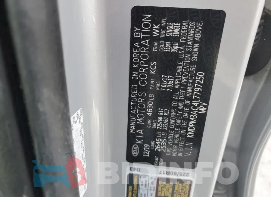 KNDPM3AC4L7797250 Photo# 13