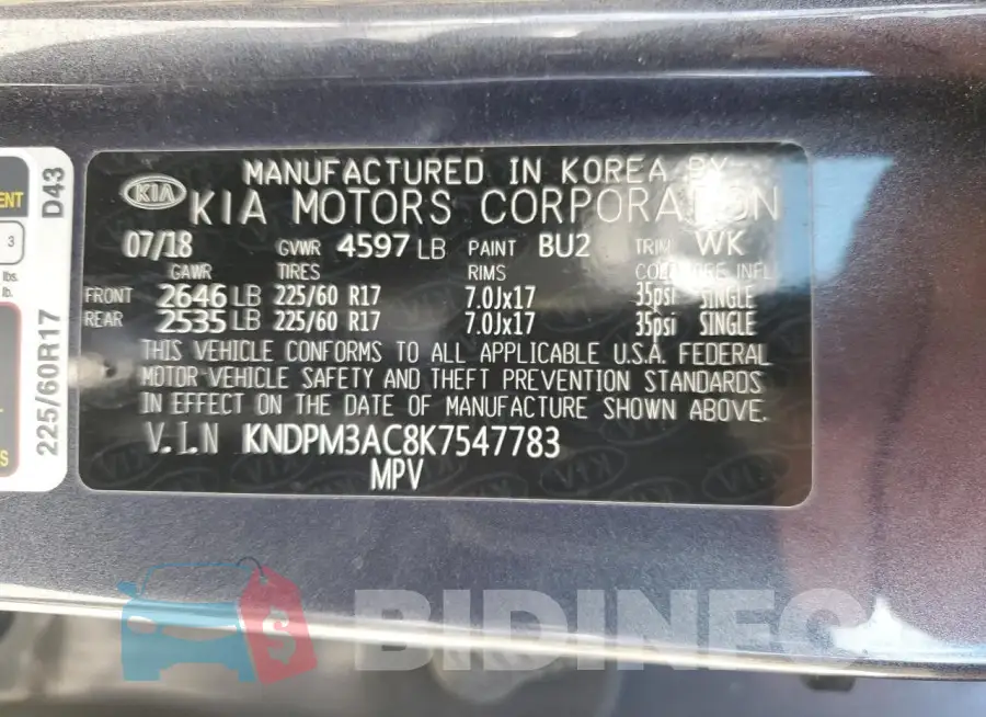 KNDPM3AC8K7547783 Photo# 13