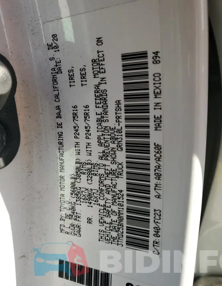 3TMDZ5BN0MM101524 Photo# 13