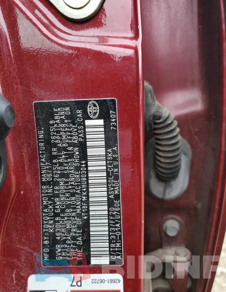 4T1BF1FK4HU803044 Photo# 13