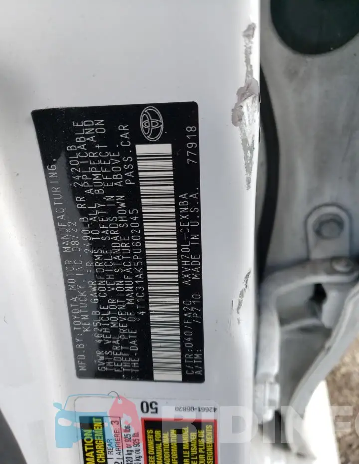 4T1C31AK5PU602045 Photo# 12