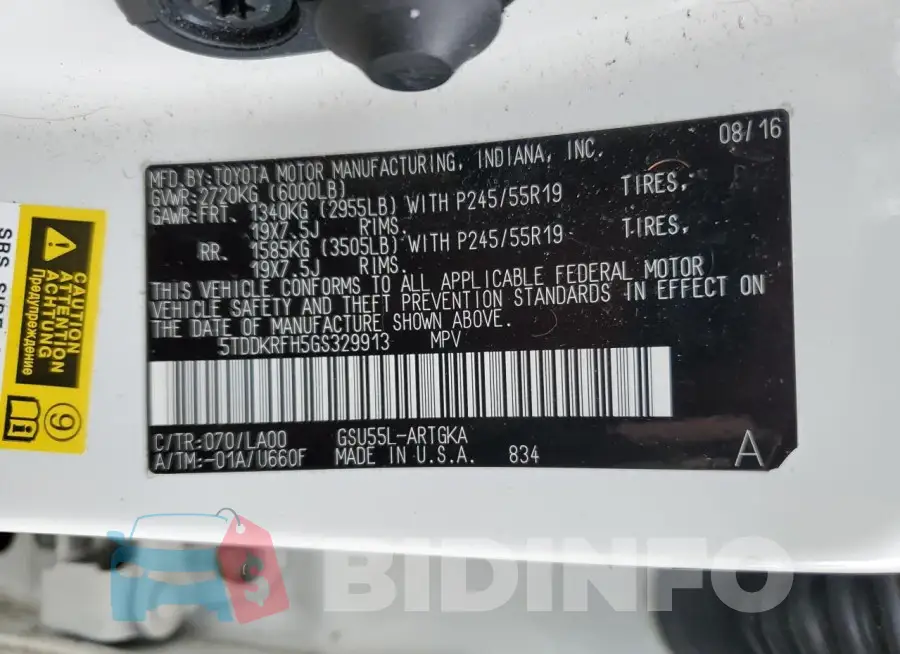 5TDDKRFH5GS329913 Photo# 14