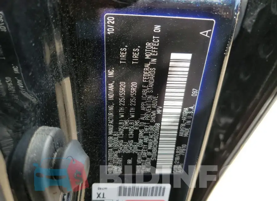 5TDXBRCH0MS020668 Photo# 12