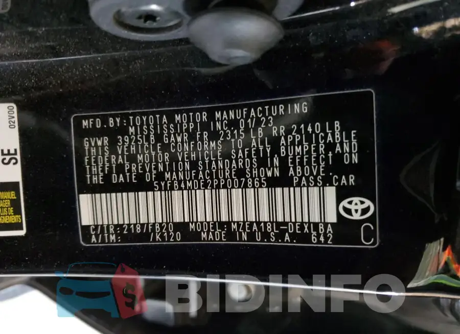 5YFB4MDE2PP007865 Photo# 12