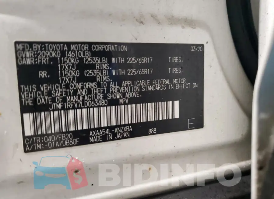 JTMF1RFV7LD063480 Photo# 13