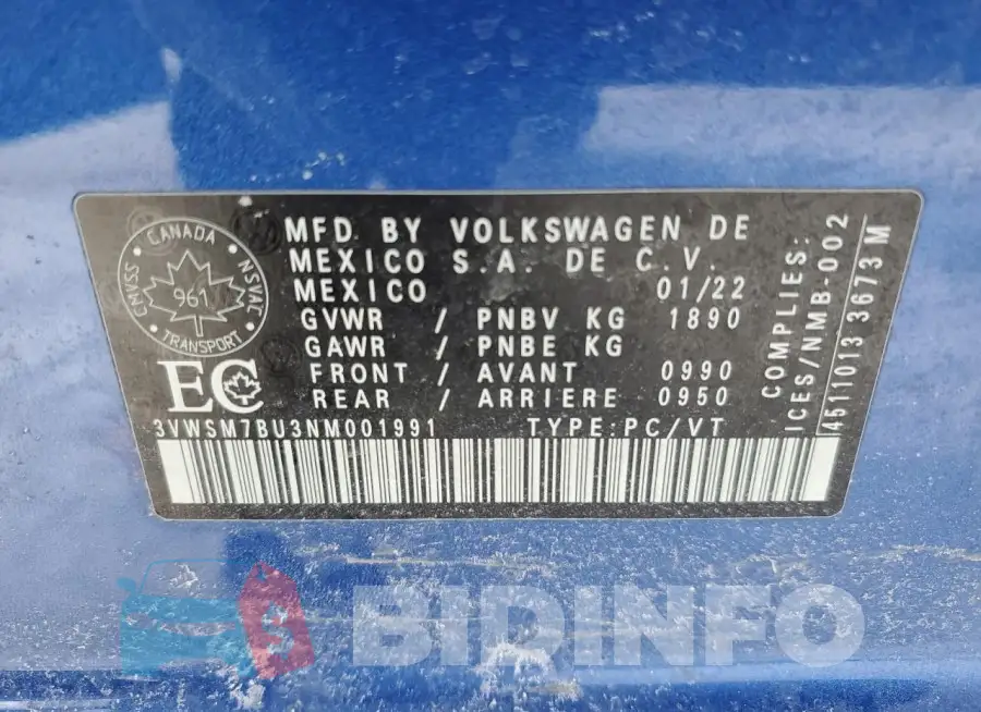 3VWSM7BU3NM001991 Photo# 12