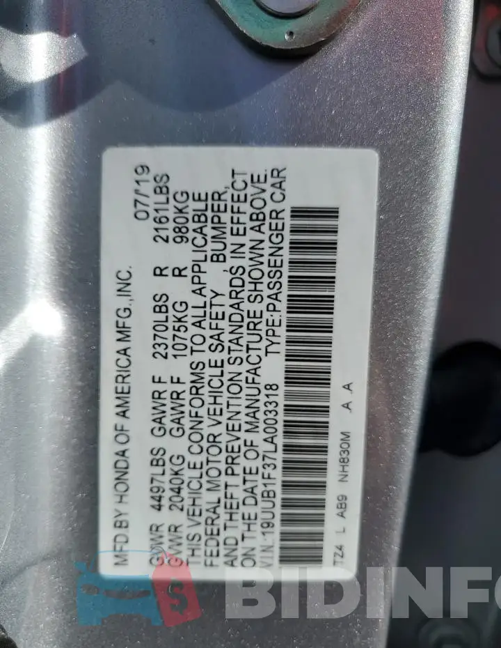 19UUB1F37LA003318 Photo# 13