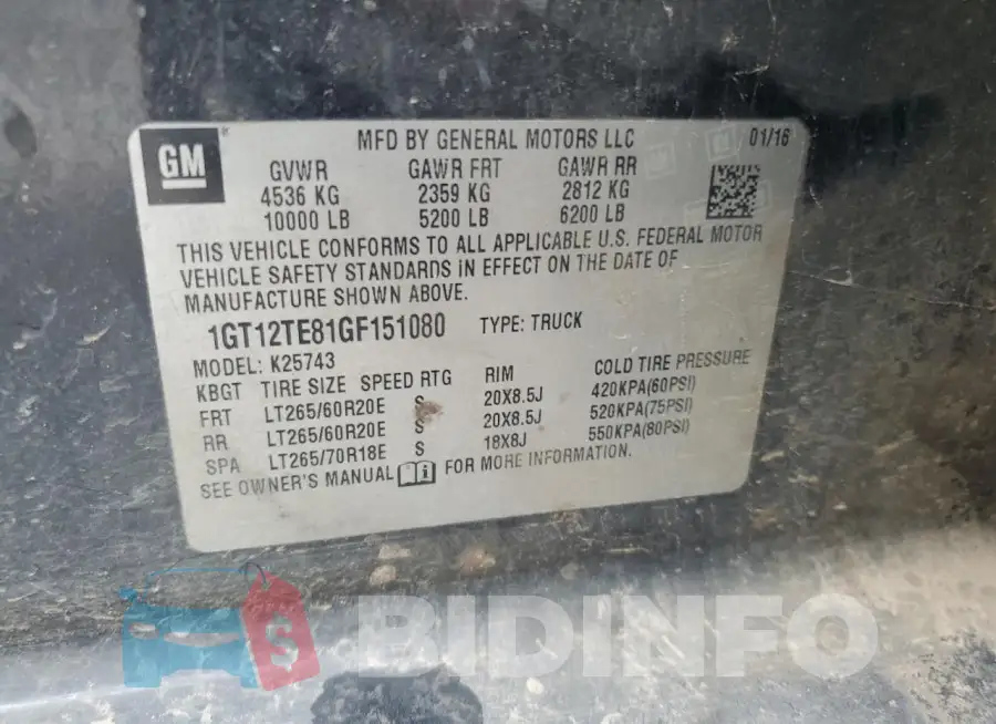 1GT12TE81GF151080 Photo# 12