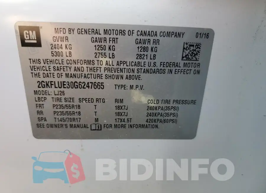 2GKFLUE30G6247665 Photo# 13