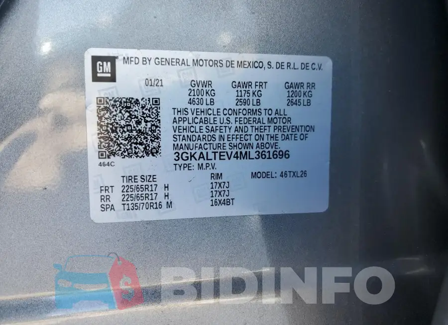 3GKALTEV4ML361696 Photo# 12