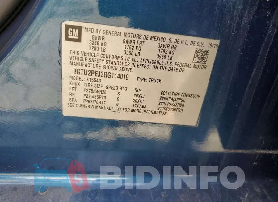 3GTU2PEJ3GG114019 Photo# 12