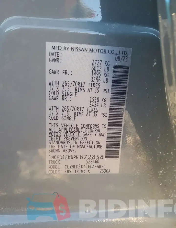 1N6ED1EK6PN672858 Photo# 12