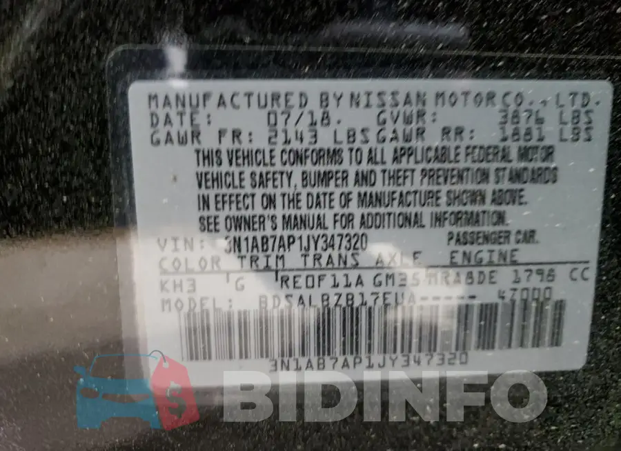 3N1AB7AP1JY347320 Photo# 12