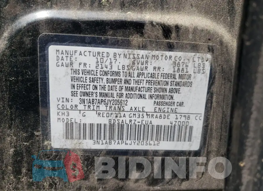 3N1AB7AP6JY205612 Photo# 12