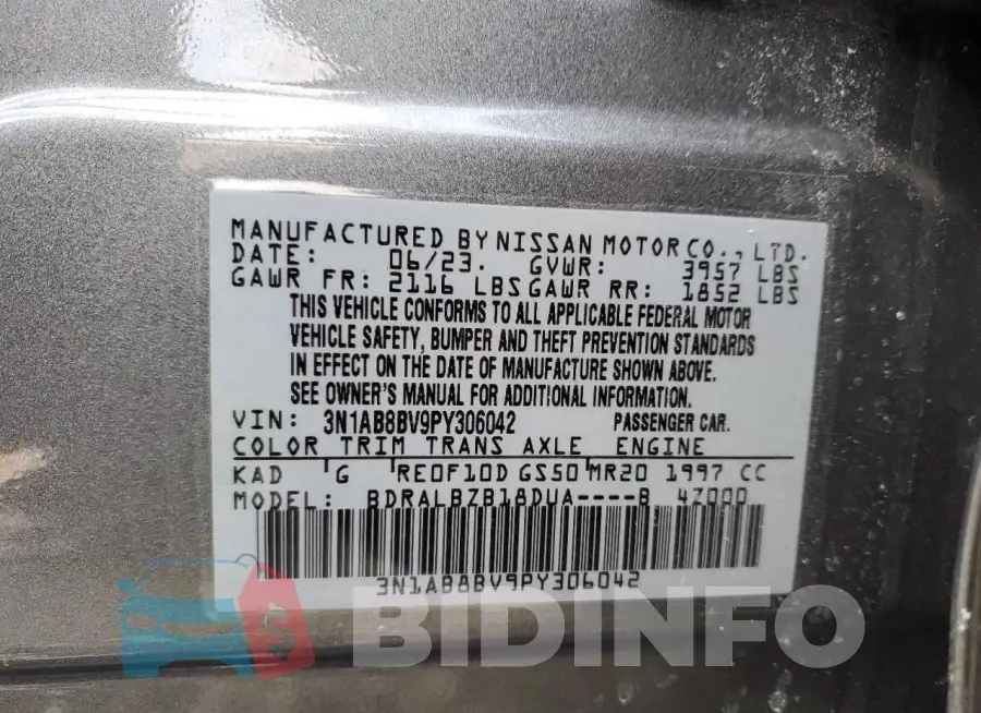 3N1AB8BV9PY306042 Photo# 12