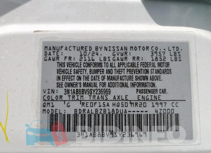 3N1AB8BV9SY236969 Photo# 12