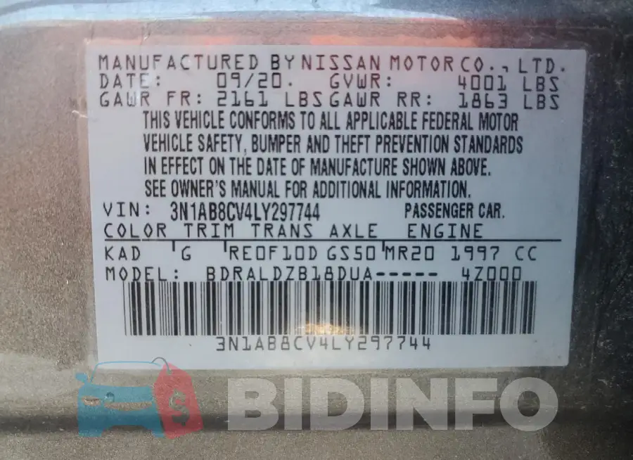 3N1AB8CV4LY297744 Photo# 12
