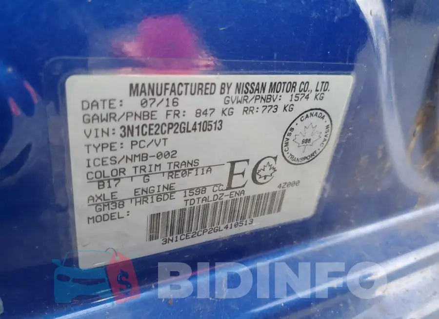 3N1CE2CP2GL410513 Photo# 13