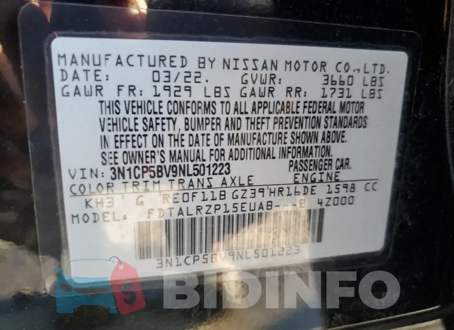 3N1CP5BV9NL501223 Photo# 13