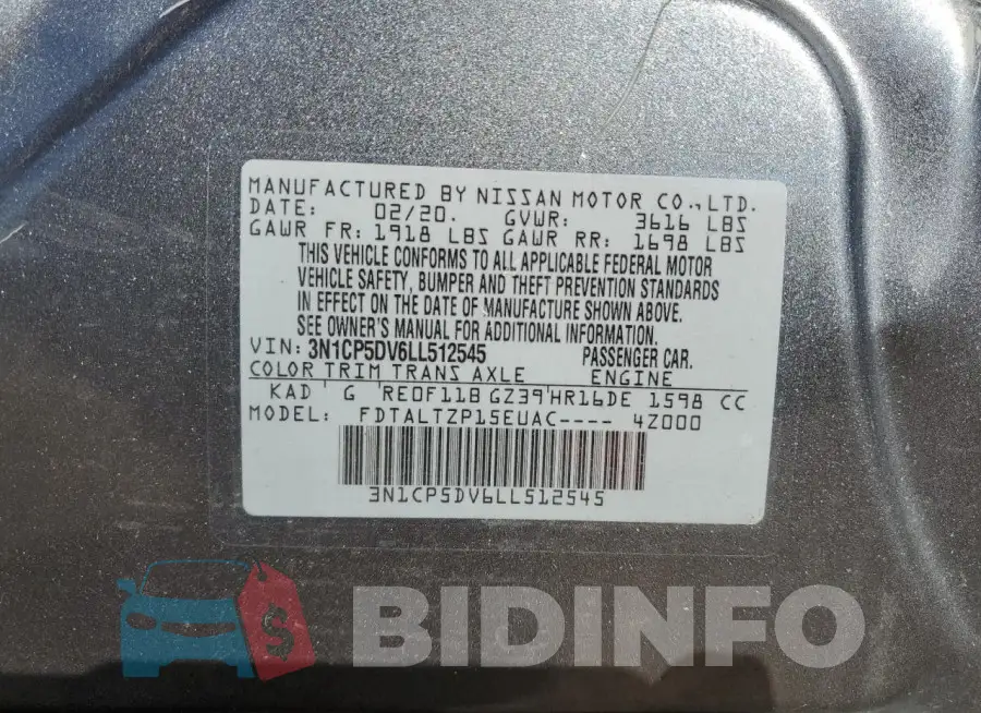 3N1CP5DV6LL512545 Photo# 13